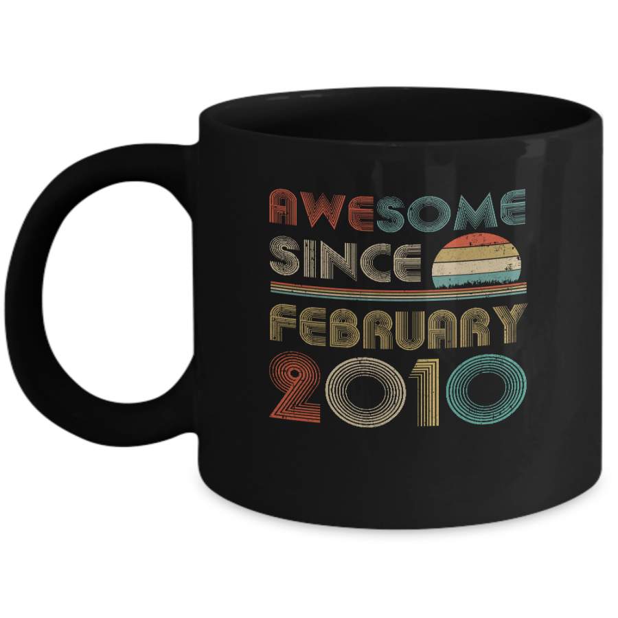 Awesome Since February 2010 Vintage 10th Birthday Gifts Mug