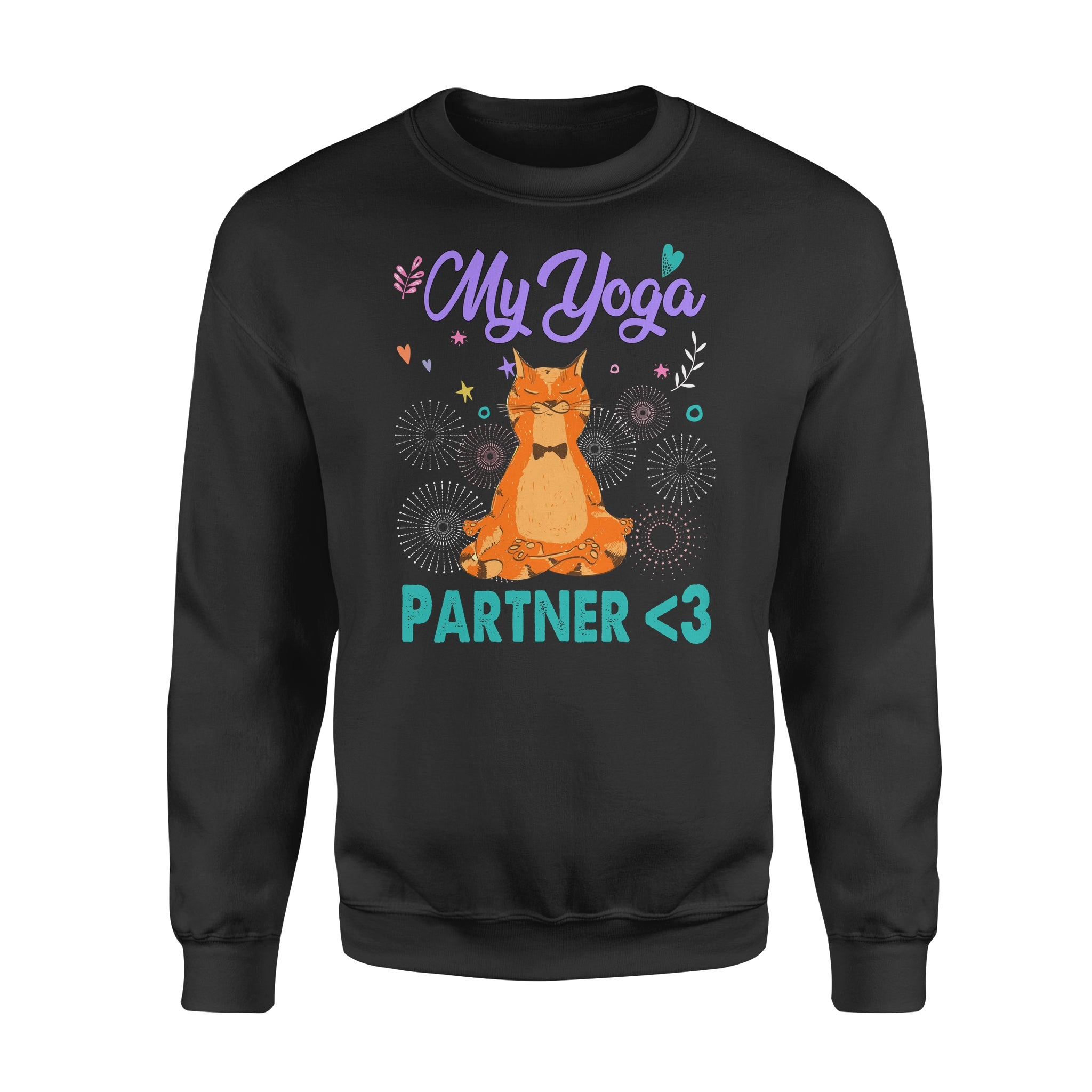 My Yoga Partner for Cat Lovers Meditation Lovely Funny – Standard Crew Neck Sweatshirt