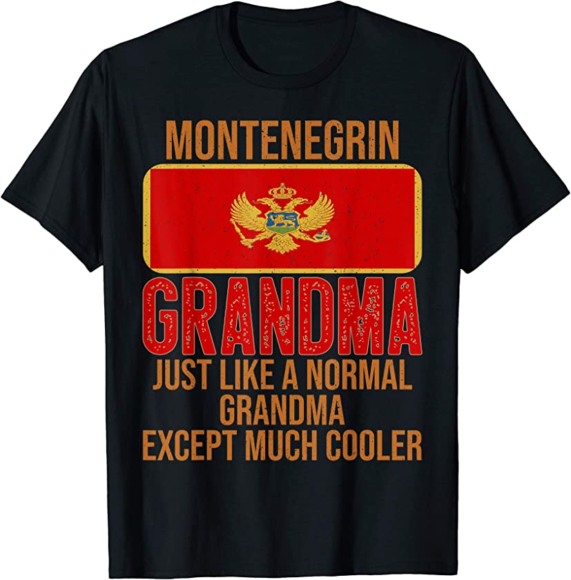 Vintage Montenegrin Grandma Montenegro Flag for Mother’s Day T-Shirt