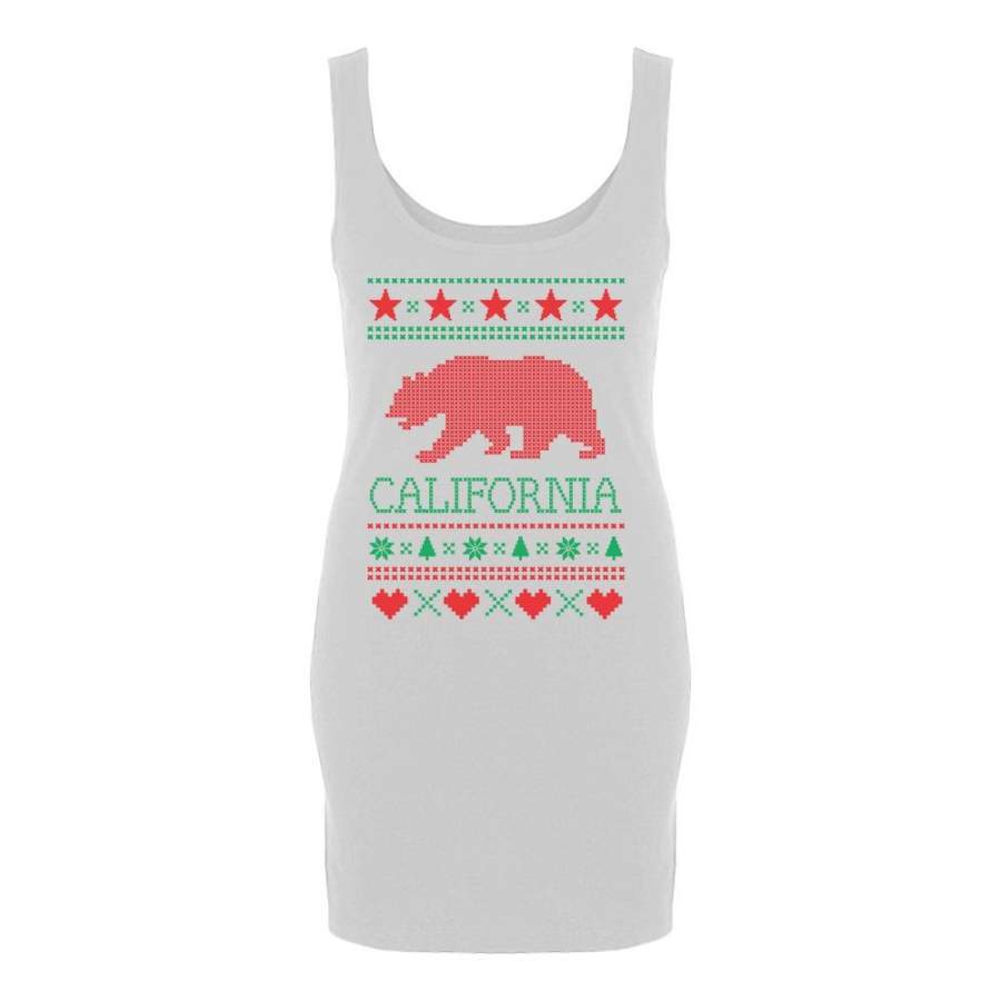 California Republic Bear Ugly Christmas Sweater Maternity Tank Top