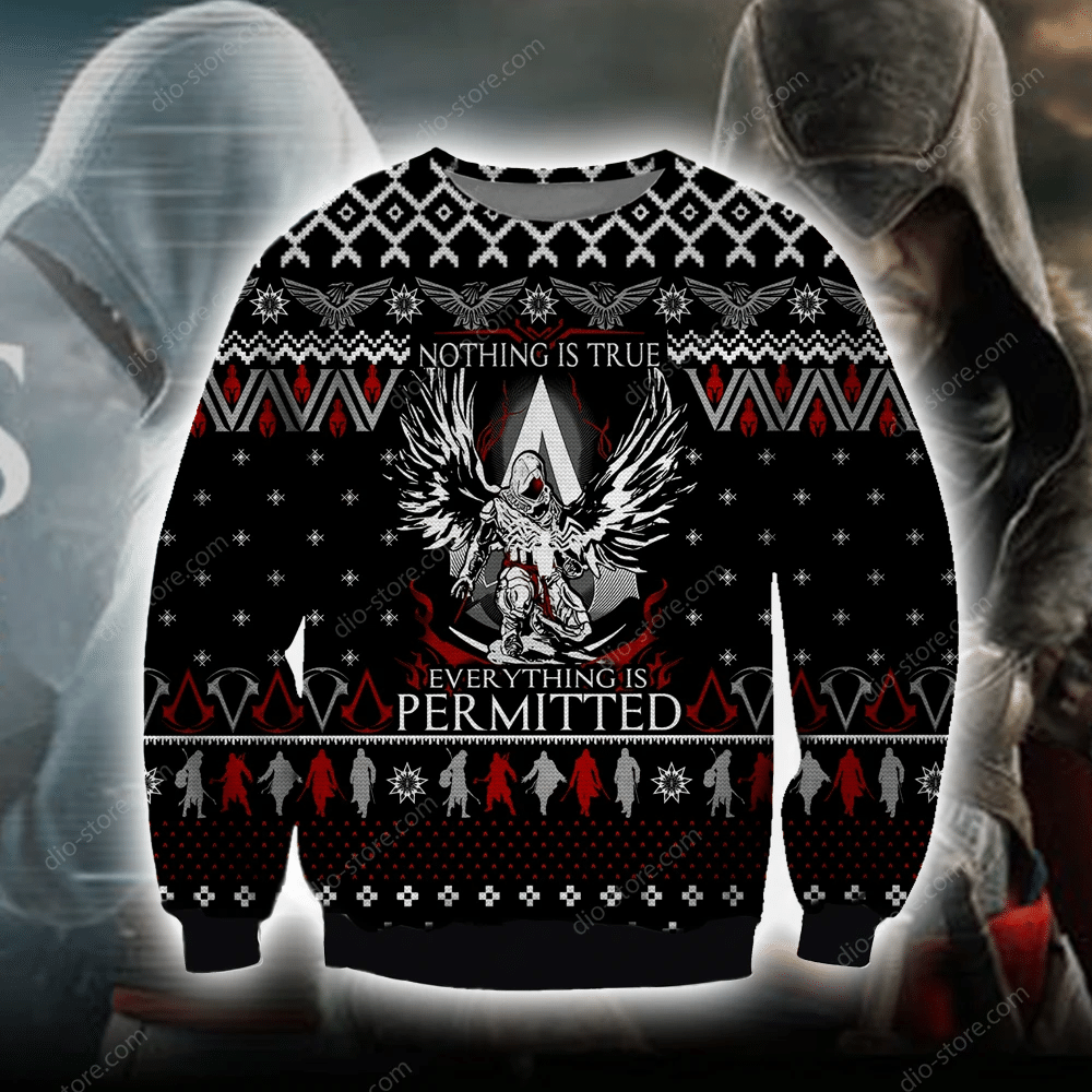 Assassin’S Creed Knitting Pattern 3D Print Ugly Sweater