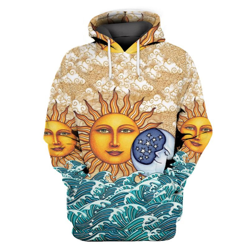 Hippie Sun 3D Hoodies T-Shirt Long Sleeve Holiday Gifts For Men Women – T151