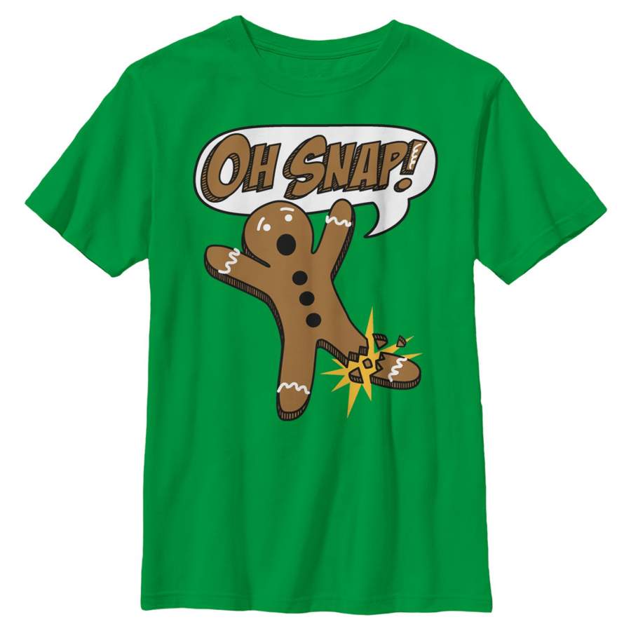 LOST GODS Boy’s Christmas Oh Snap Gingerbread Man T-Shirt