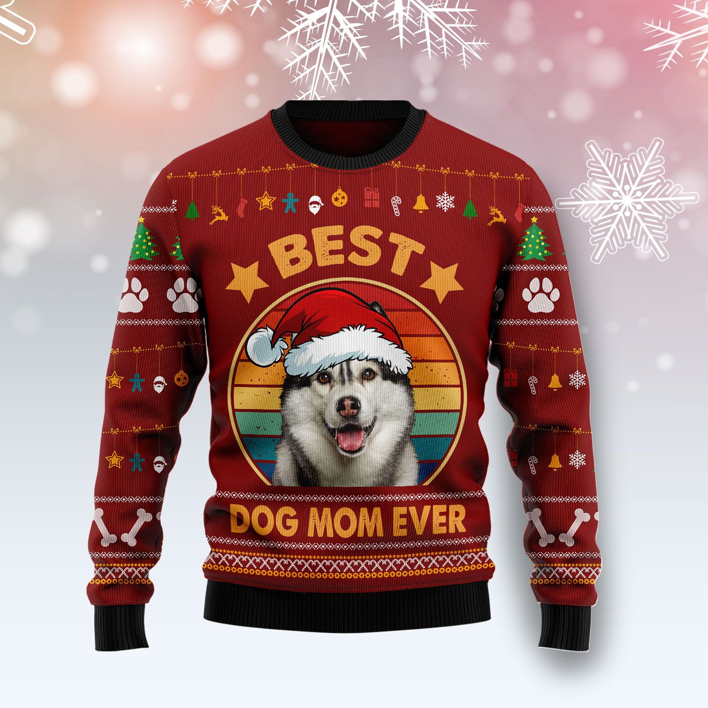 Siberian Husky Best Dog Mom Ever TY1011 Ugly Christmas Sweater