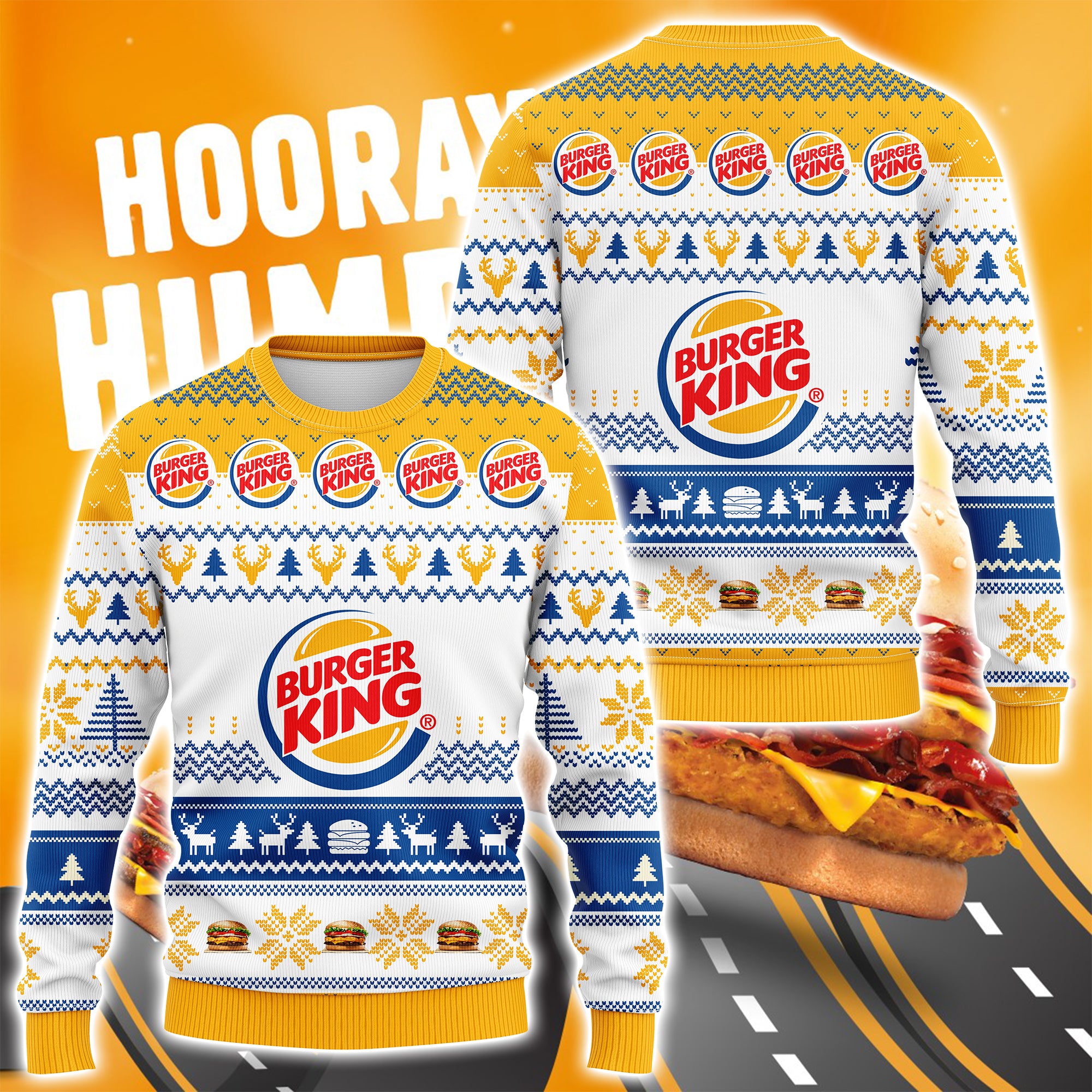 Burger King Ugly Christmas Sweatshirt Hoodie All Over Printed Pf293