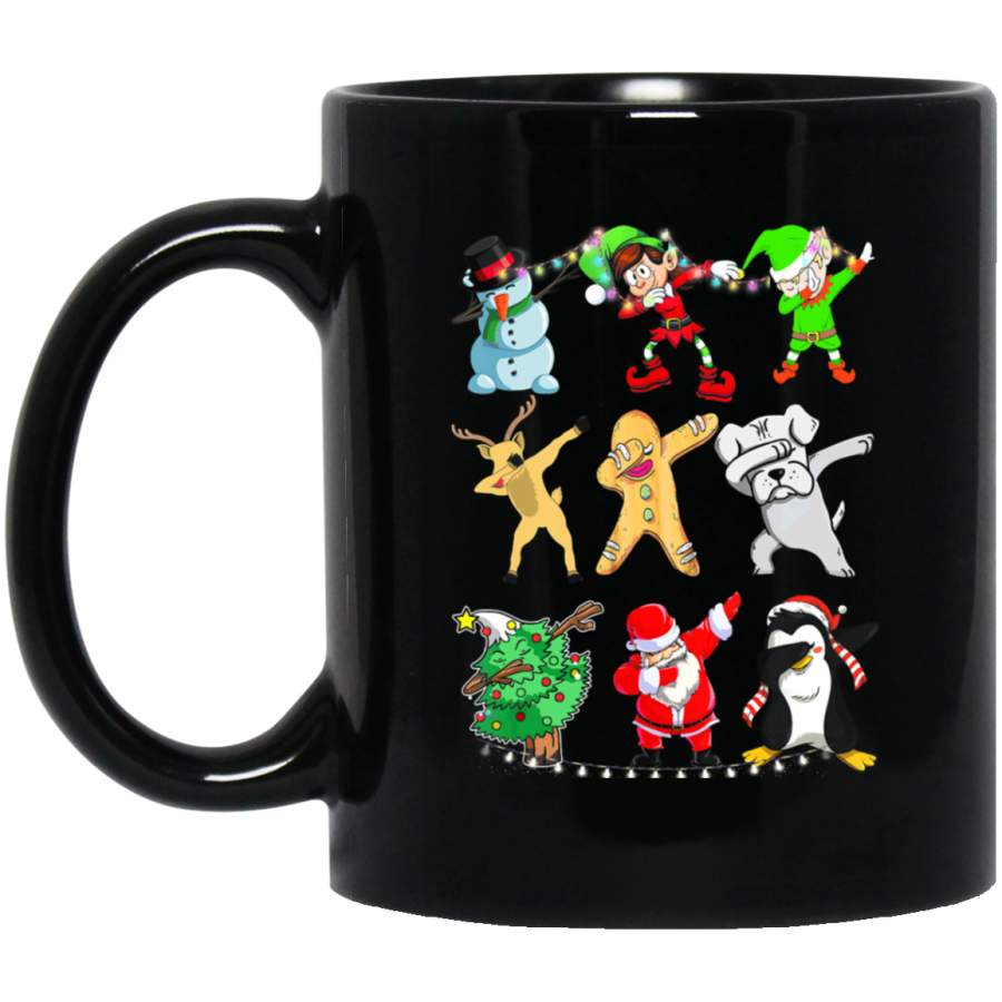 Dabbing Santa Elf Snowman Reindeer Dog penguin Xmas Tree Coffee Mug