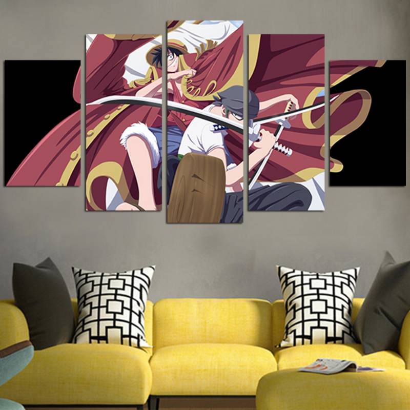 Luffy And Zoro One Piece Wall Art Canvas Teesaholic