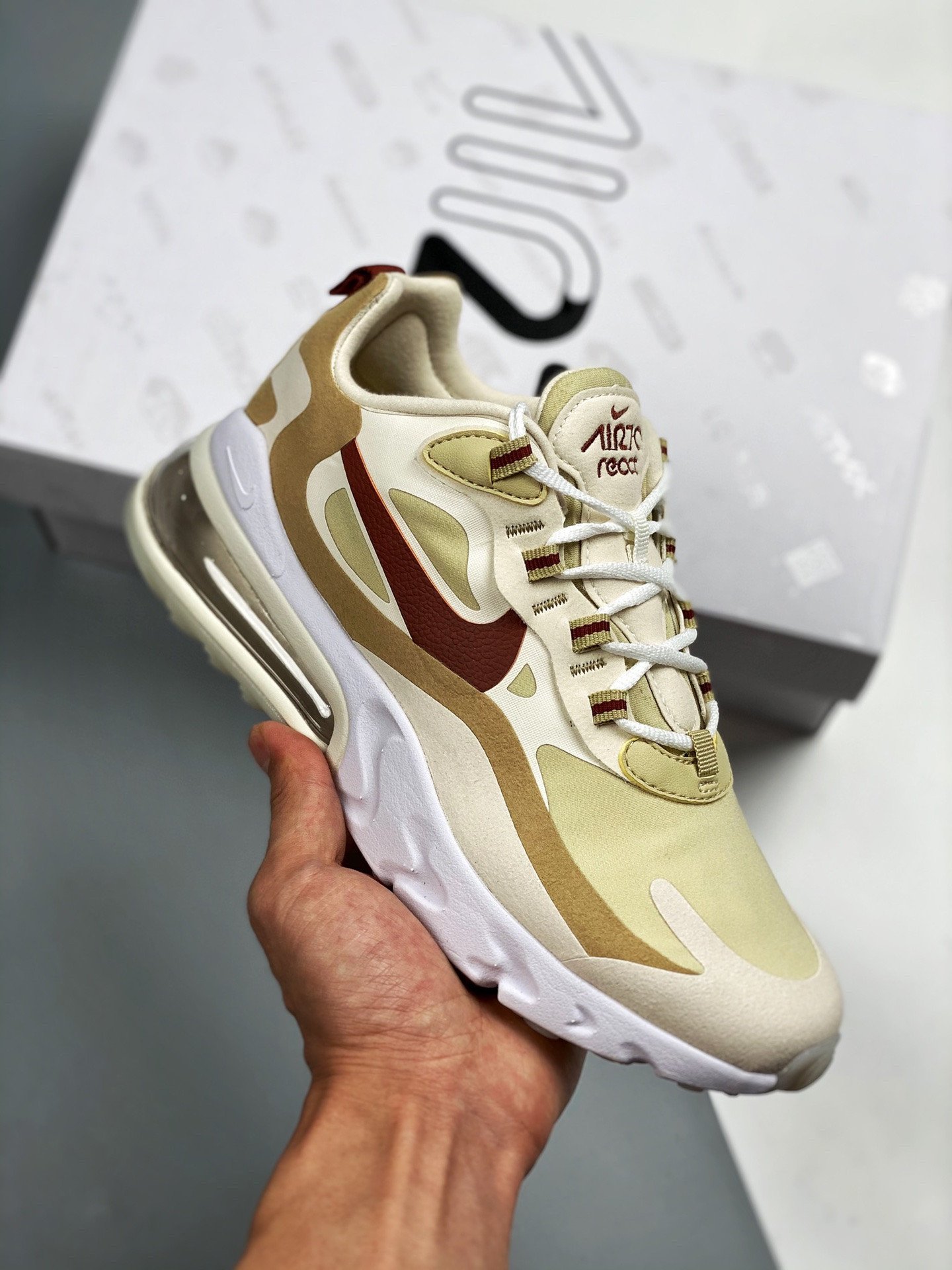 Nike Air Max 270 React Mars Yard Red Beige AT6174-700 5339819