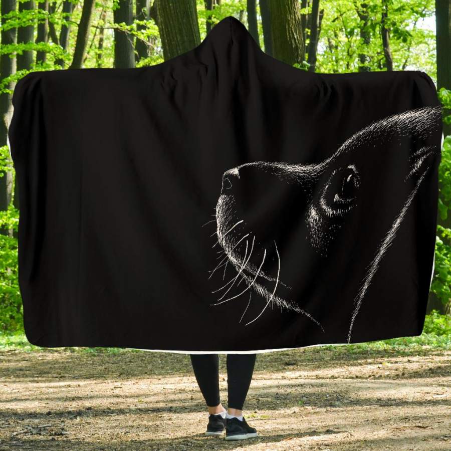 Black Lab Puppy Hooded Blanket