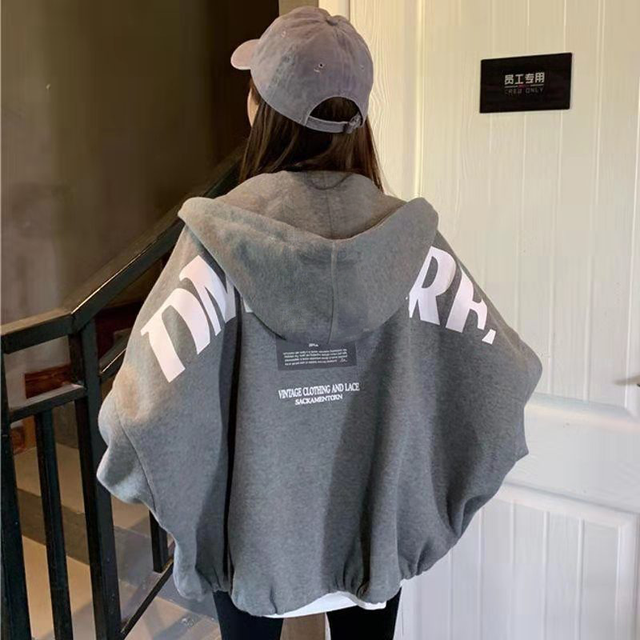 Black Hoody Women Tops Jacket BF Style Female Casual Sweatshirt Autumn Long Sleeve Streetwear Korean Ulzzang Hip Hop Coat Tops alx