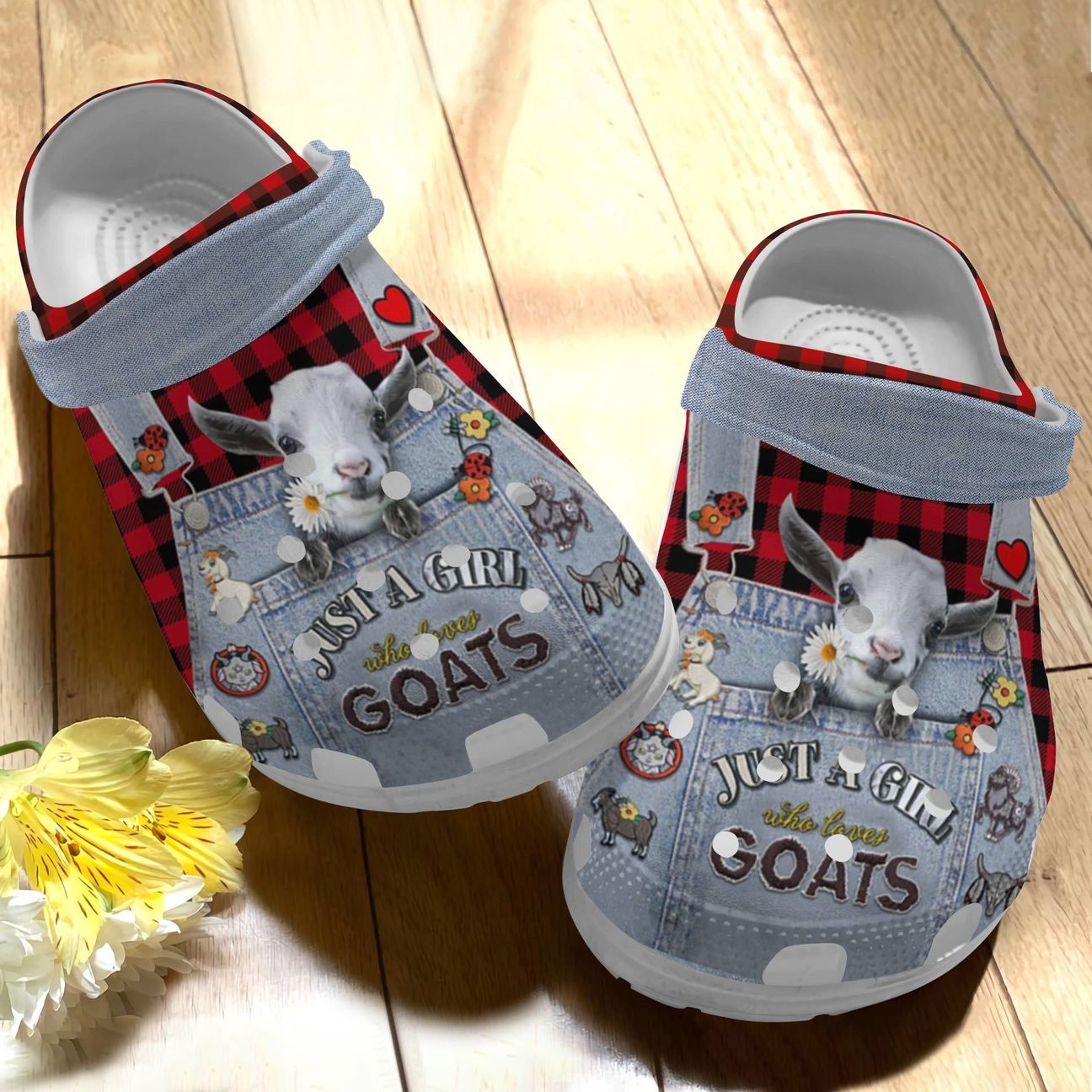 Goat Personalize Clog, Custom Name, Text, Fashion Style For Women, Men, Kid, Print 3D Whitesole Just A Girl