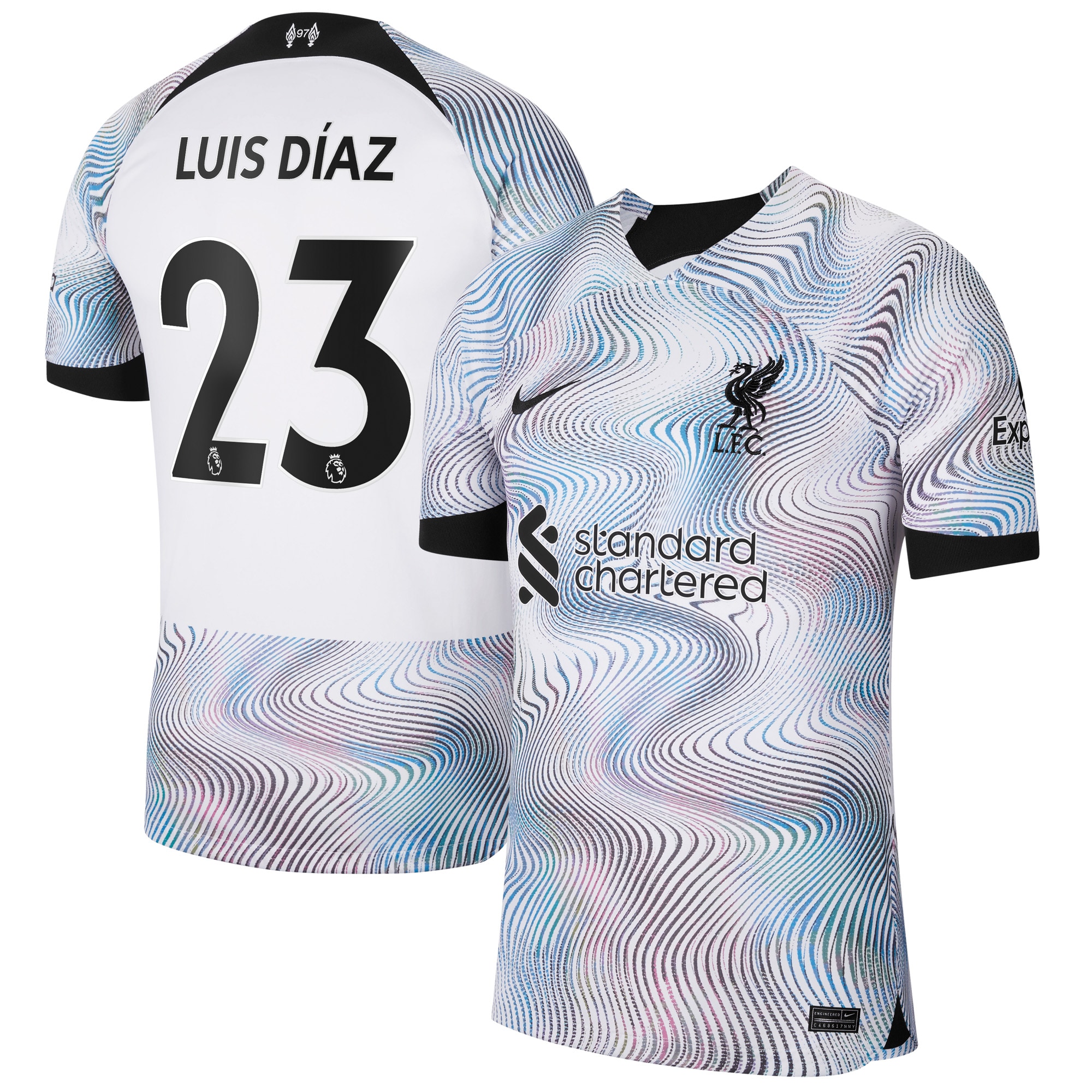 Luis Diaz Liverpool 2022/23 Away Breathe Stadium Replica Player Jersey – White