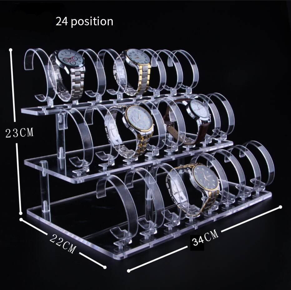 24-slot Clear-View Wrist Watch Display Stand Holder Rack Tabletop show stand decoration organizer alx