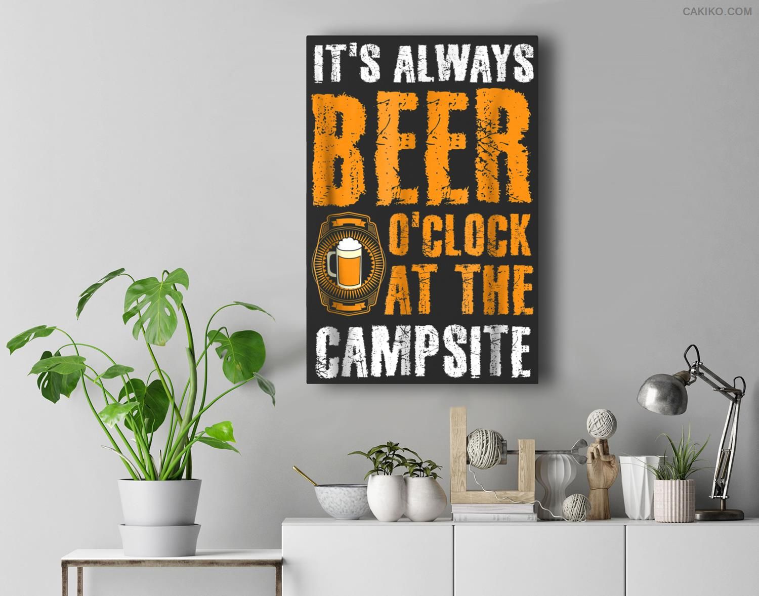 Its Always Beer O Clock At The Campside Camping Premium  Canvas