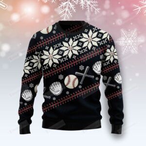 Baseball Christmas Ugly Christmas Sweater, All Over Print Sweatshirt