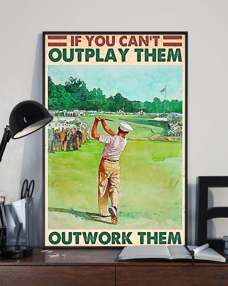 Outwork Them Golf Vertical Canvas And Poster | Wall Decor Visual Art