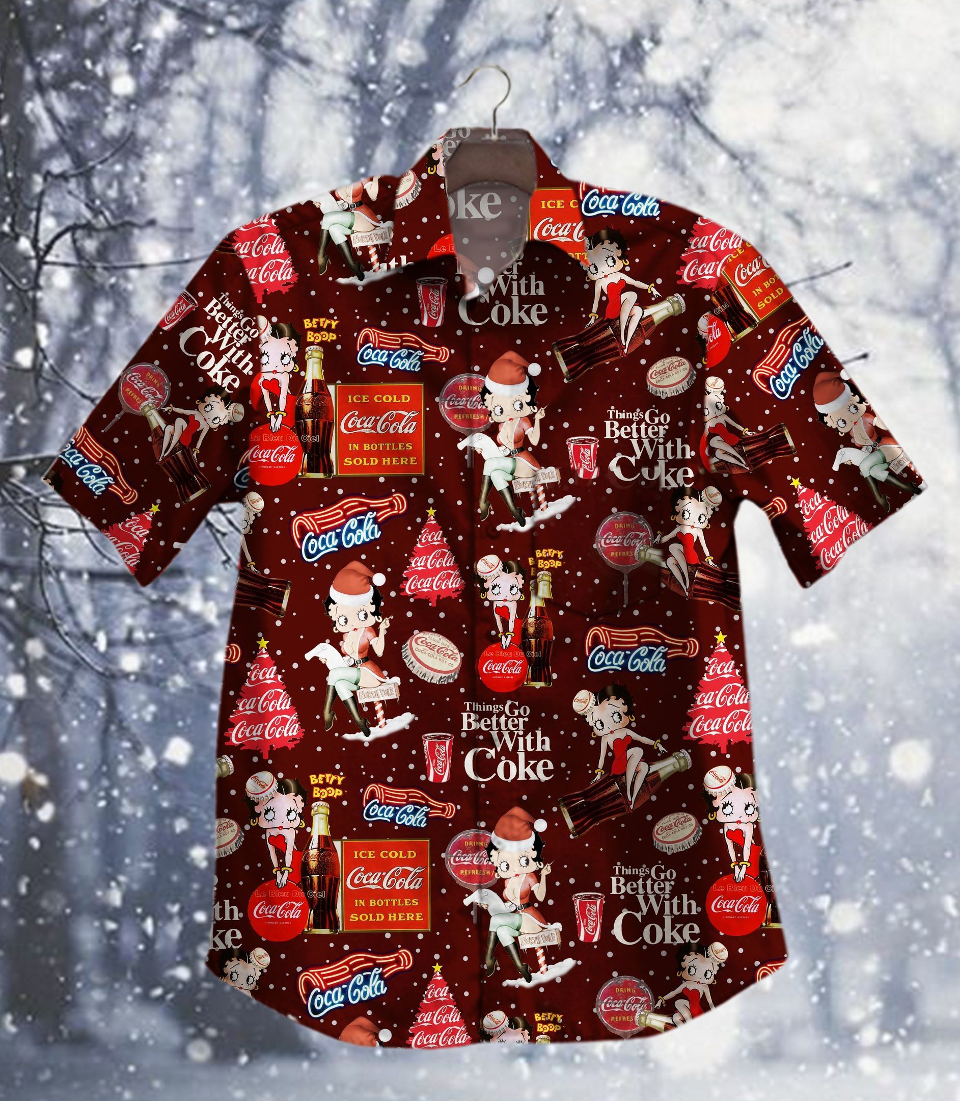 Hot Betty Boop Cola Christmas Ad Vintage Hawaii Ha79444