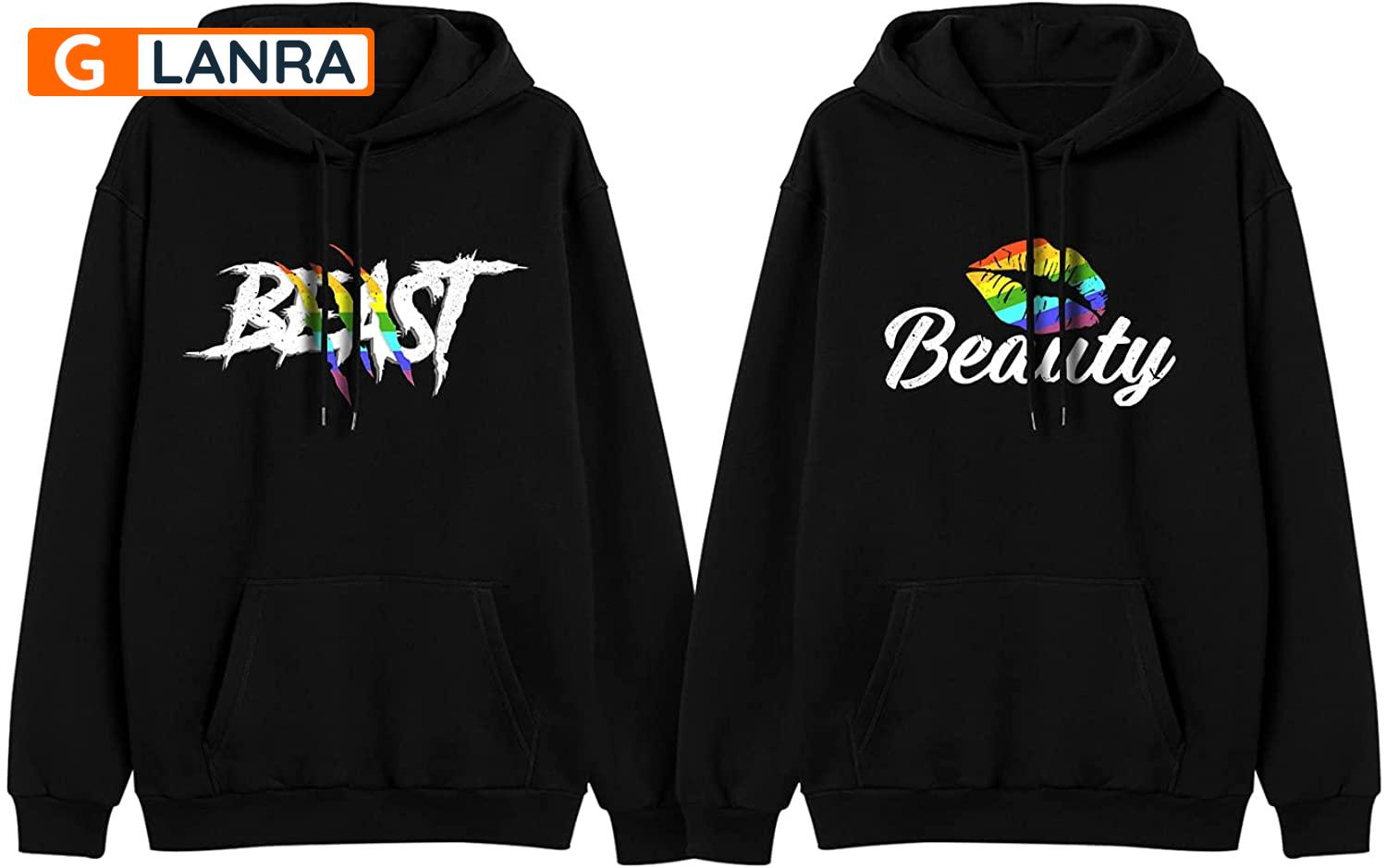 Beast Beauty Hoodie, Lgbt Couple Hoodie, Matching Couple Hoodie, Lgbt Hoodie, Unisex Sweater, Sweatshirt