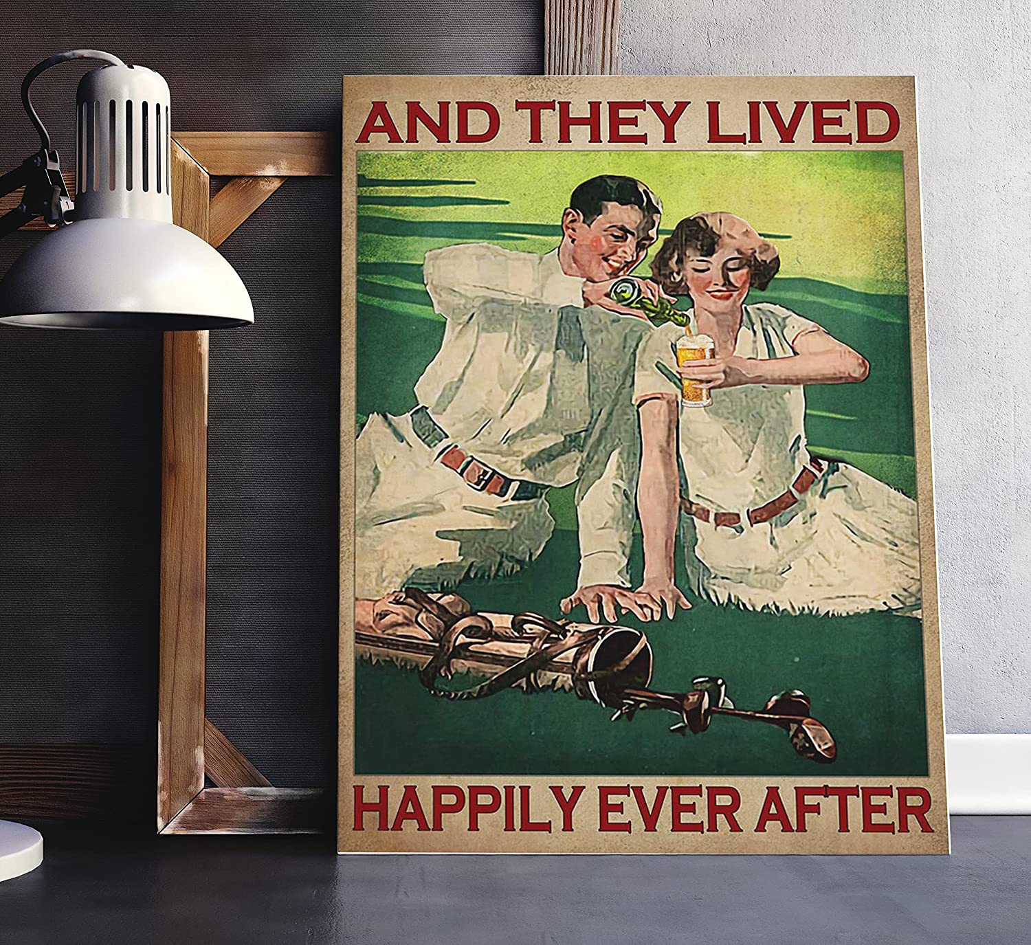 1926 Golf Club Man Woman And They Lived Happily Ever After Home Decoration Poster Wall Poster Home And Room Decoration Gifts For Friends And Relatives Souvenirs