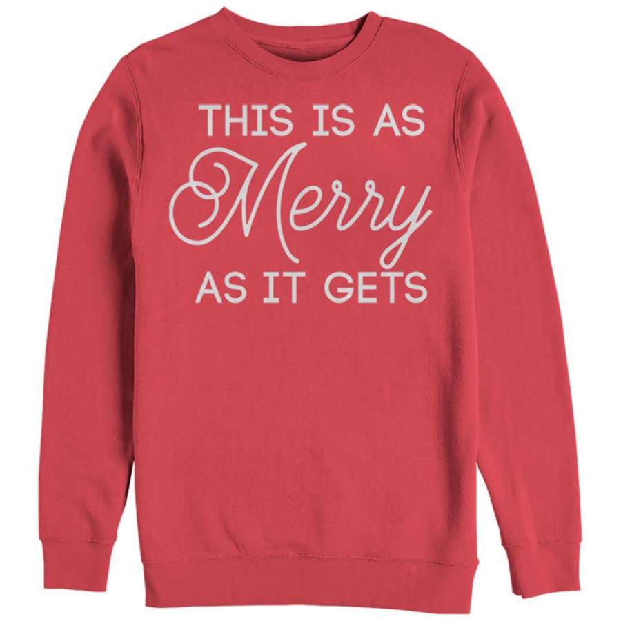 CHIN UP Women’s Christmas Merry Fill  Sweatshirt Red S