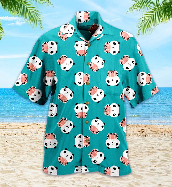 Panda Pattern Mallard Color 3D Hawaiian Shirt