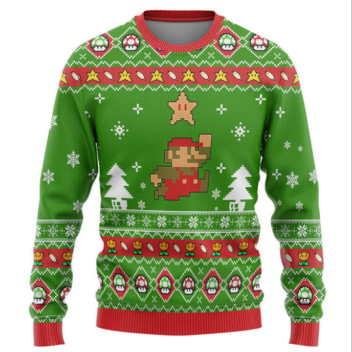 Waybackapparel Nintendo Super Mario Custom Ugly Christmas 3D All Over Print