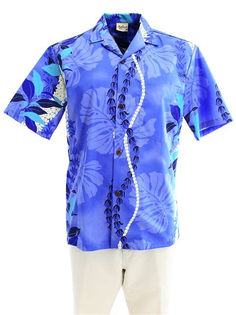 Monstera Lei Blue Unique Design Hawaii Shirt Ha11141