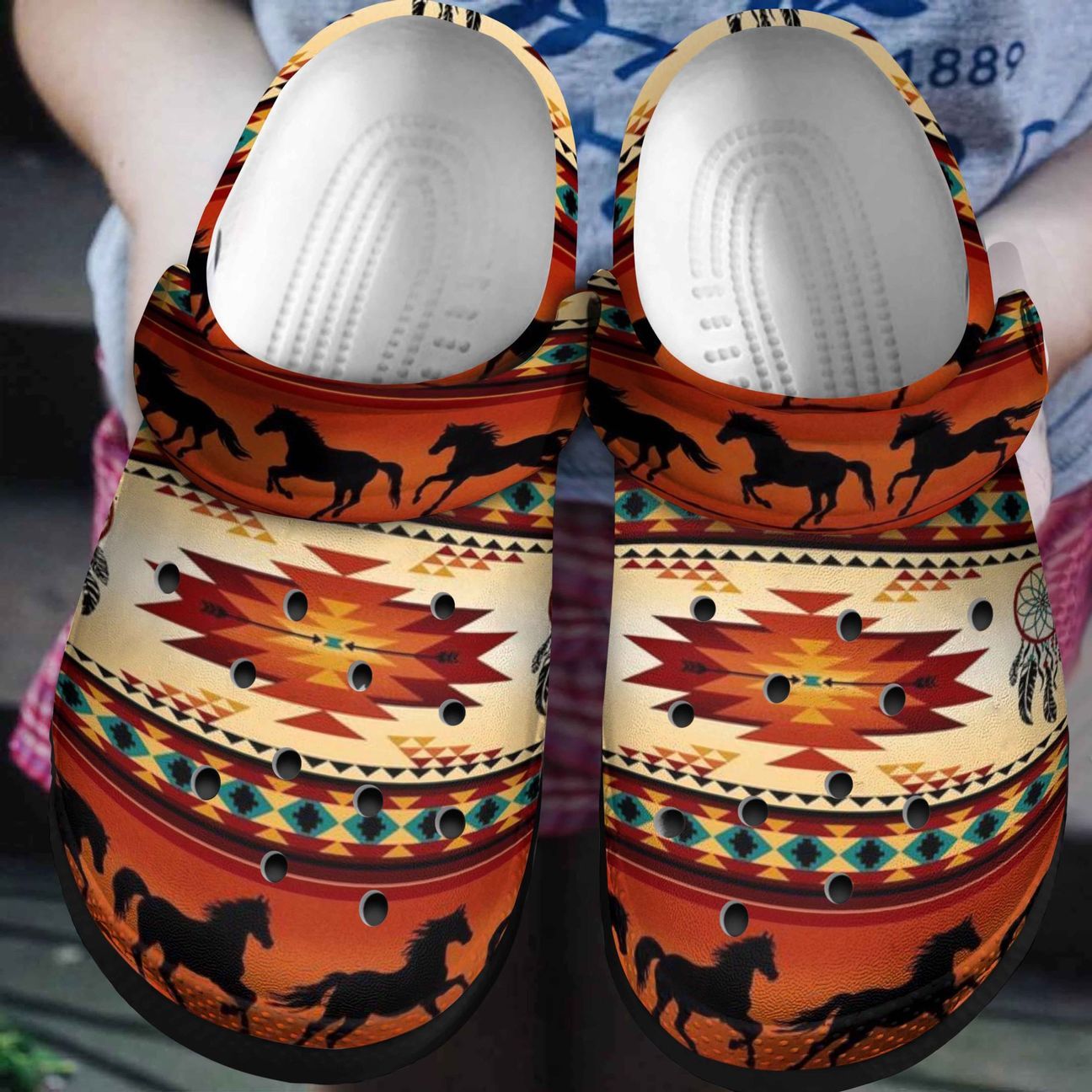 Native Personalized Clog, Custom Name, Text, Color, Number Fashion Style For Women, Men, Kid, Print 3D Native American