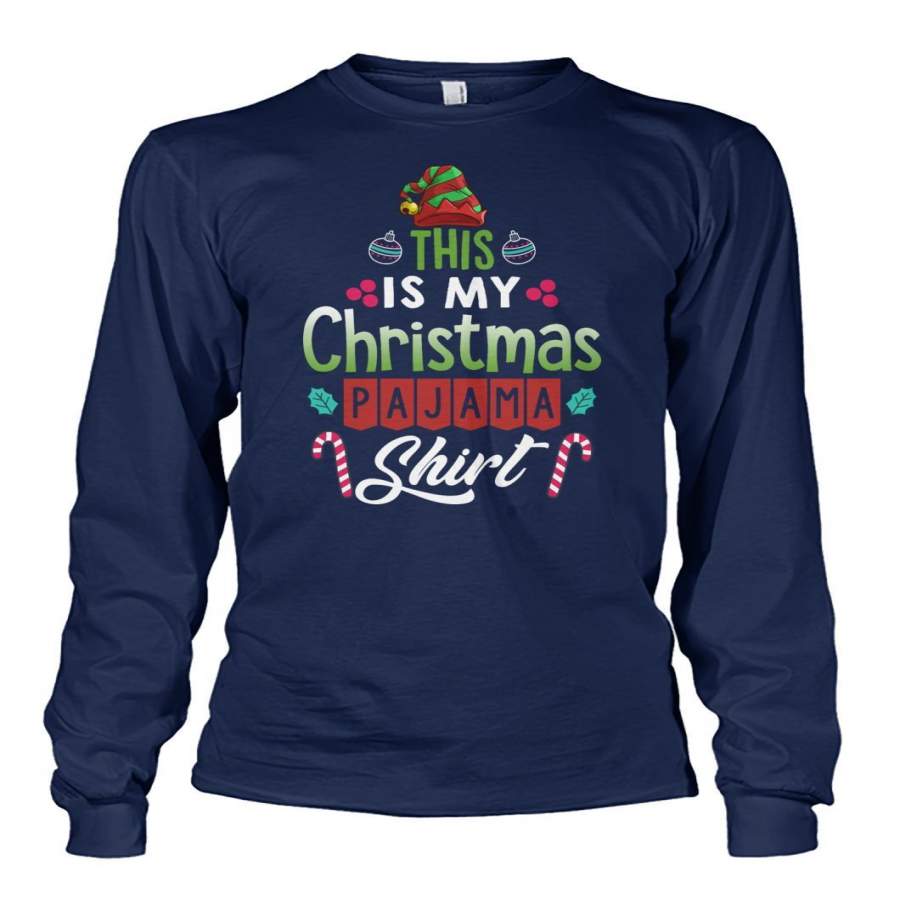 This Is My Christmas Pajama Candy Cane Xmas Unisex Long Sleeve