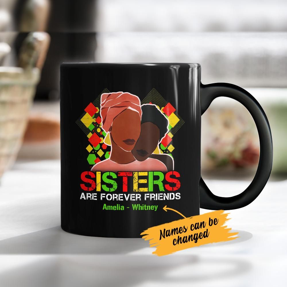 Personalized Sisters BFF Black Women Friends Mug JL292 28O53