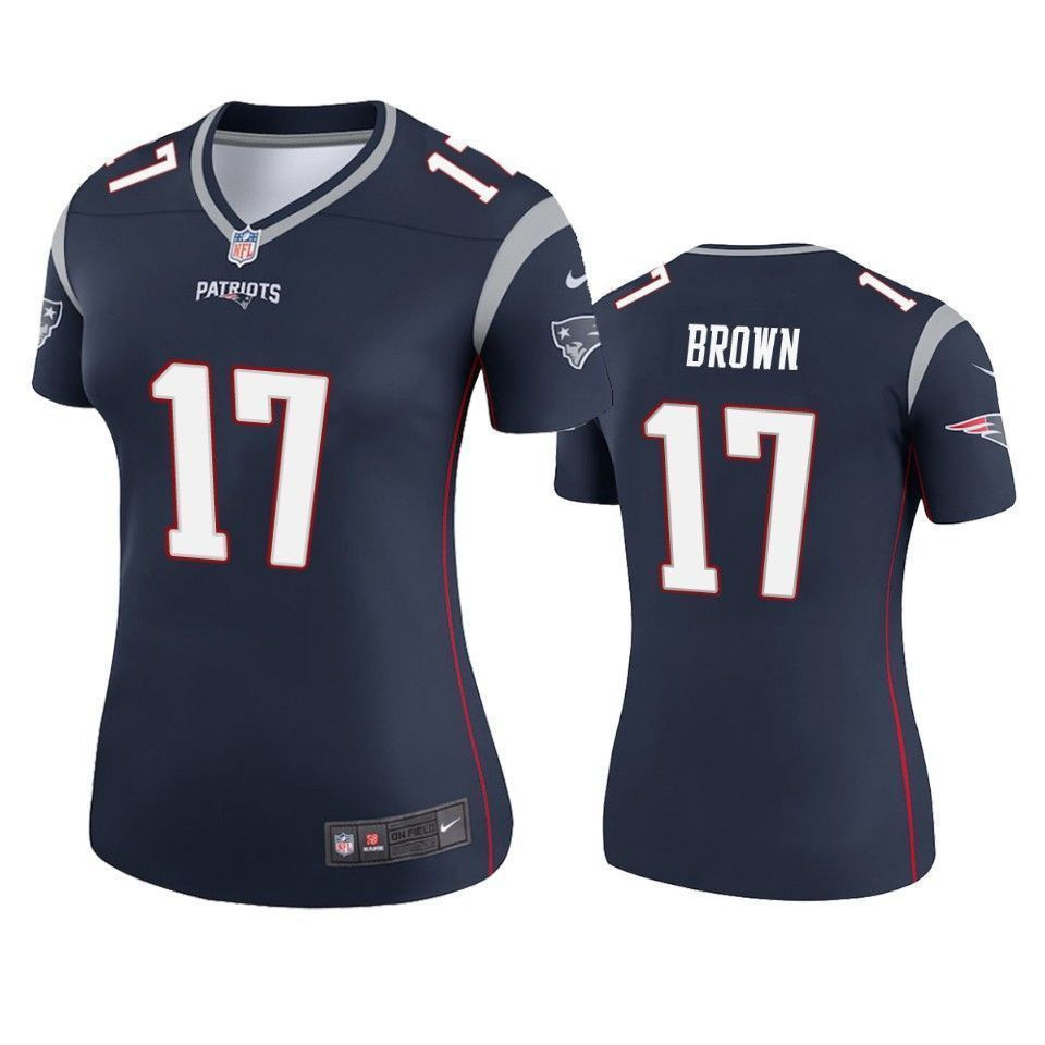 New England Patriots Antonio Brown Navy Legend Womens 3D Jersey