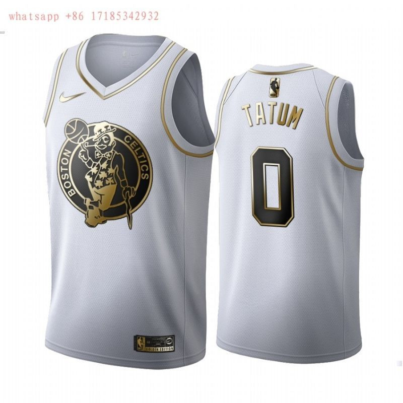 Boston Celtics Jayson Tatum #0 NBA New Arrival Golden Brandedition White Jersey