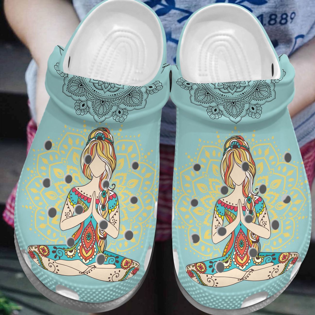 Yoga Personalized Clog, Custom Name, Text, Color, Number Fashion Style For Women, Men, Kid, Print 3D Mandala