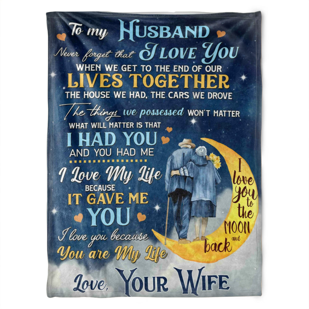 To My Husband Blanket. Never Forget That I Love You. Gift For Husband Family Home Decor Bedding Couch Sofa Soft And Comfy Cozy