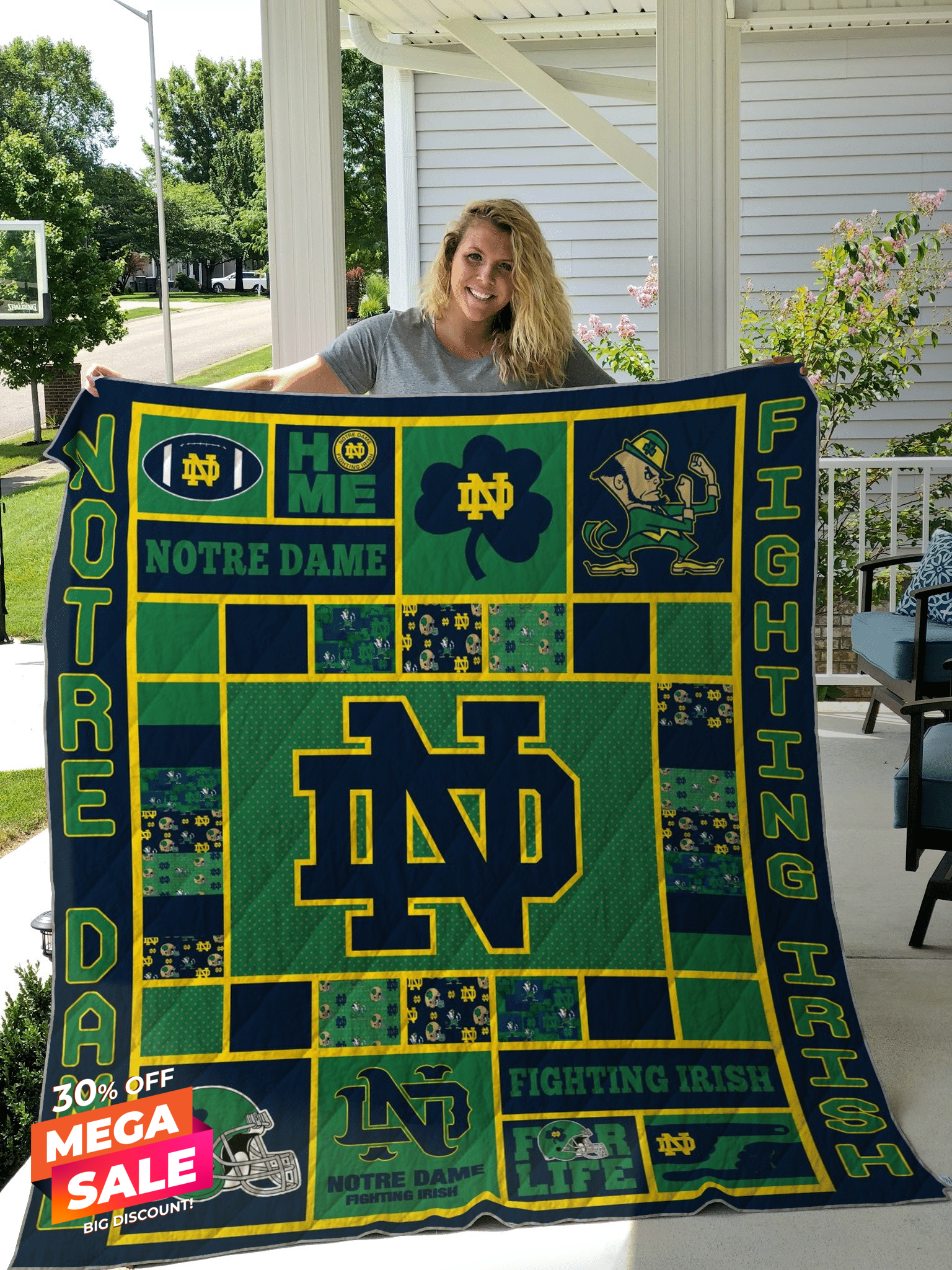 Notre Dame Fighting Irish b280615 Quilt Blanket