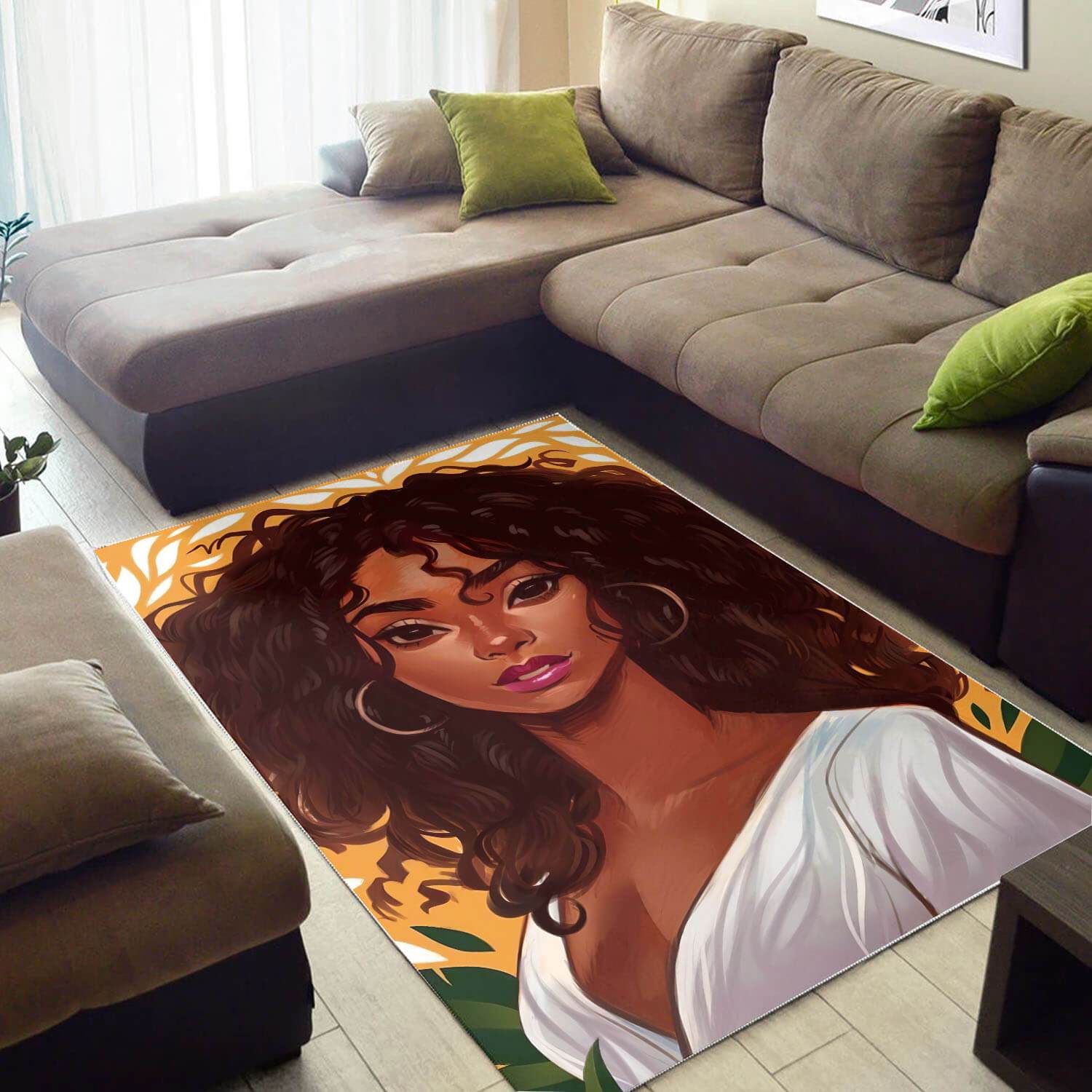 African American Area Rugs Beautiful Melanin Afro Girl African Print Floor Rug Afrocentric Decor Ideas BPS19081