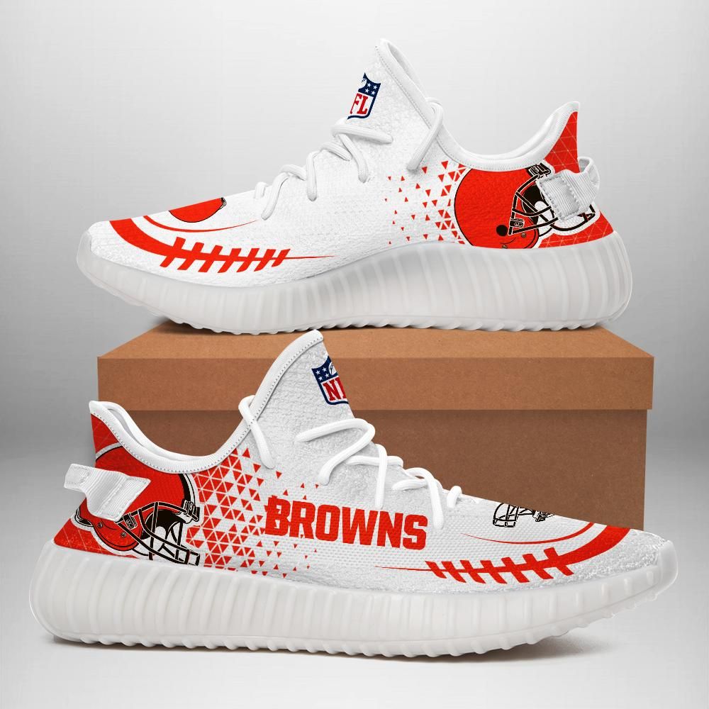 Cleveland Browns Unisex Sneaker Football Custom Shoes Cleveland Browns Yeezy Boost 350