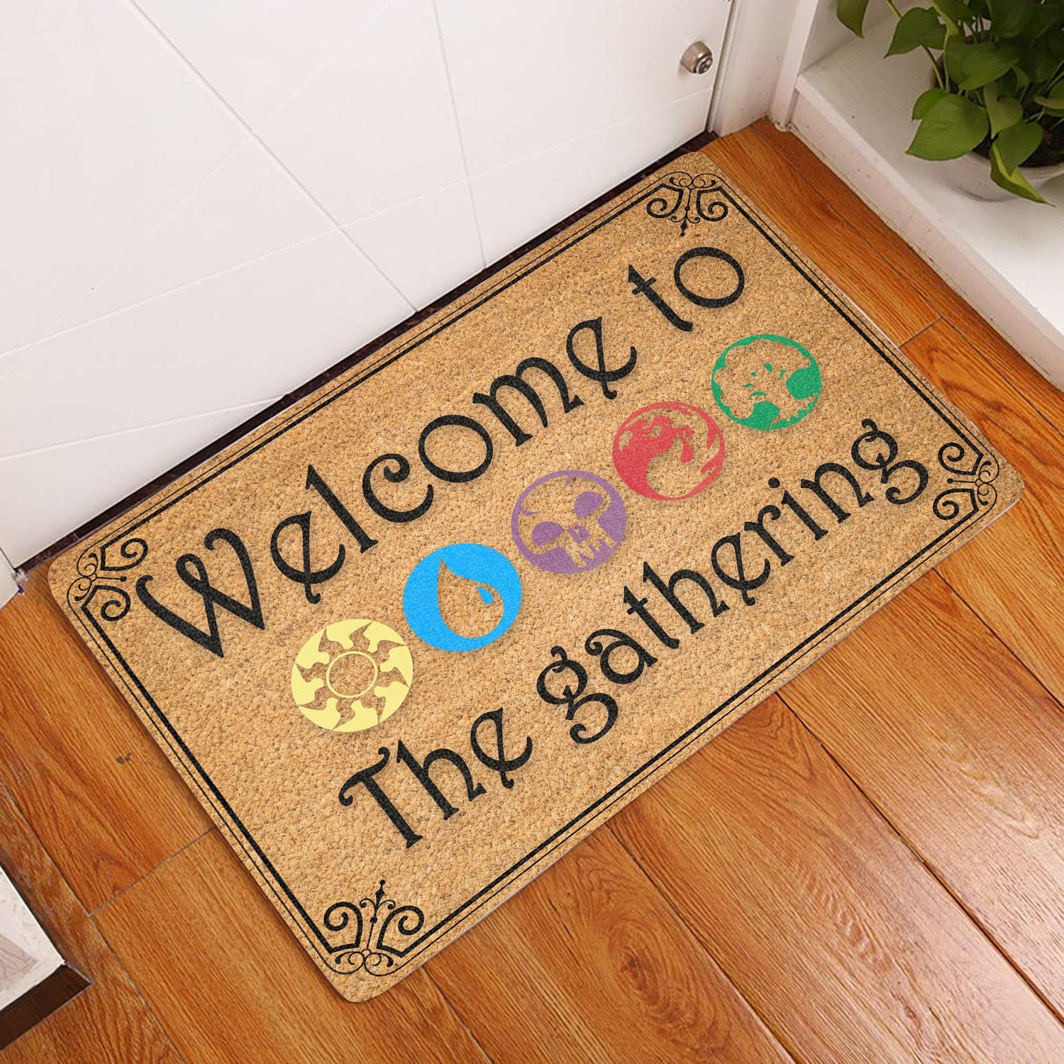 Welcome To The Gathering Coir Pattern All Over Printing Doormat Pre1891