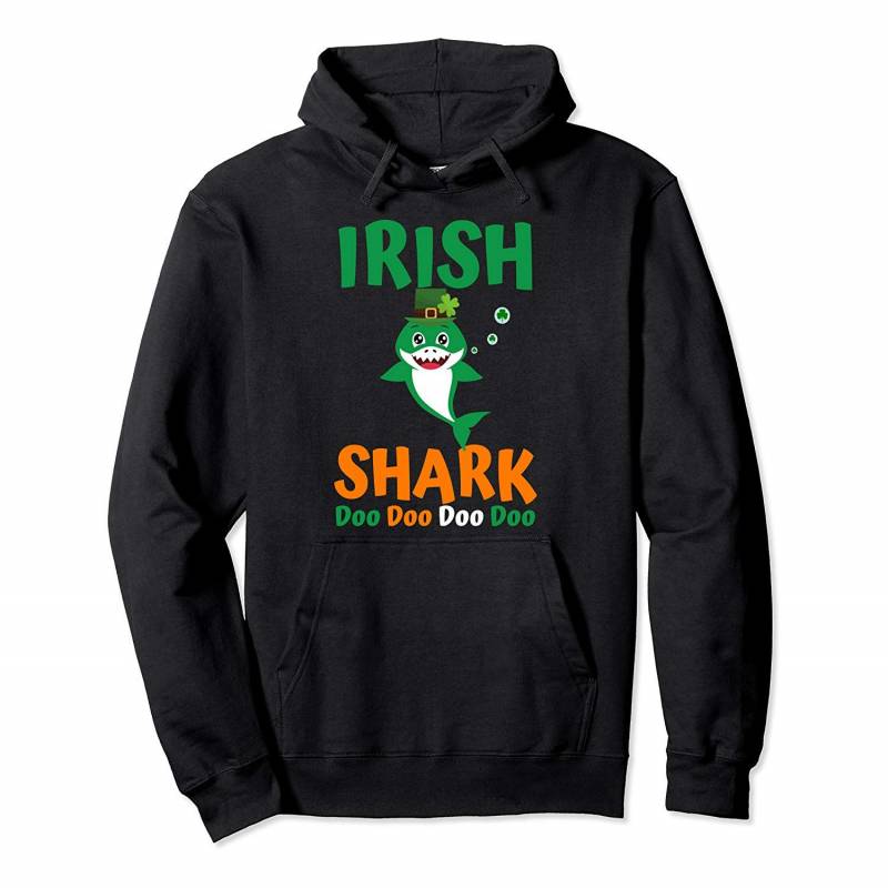 St Patricks Day Shirt Kids Toddler Women Men Irish Shark Pullover Hoodie