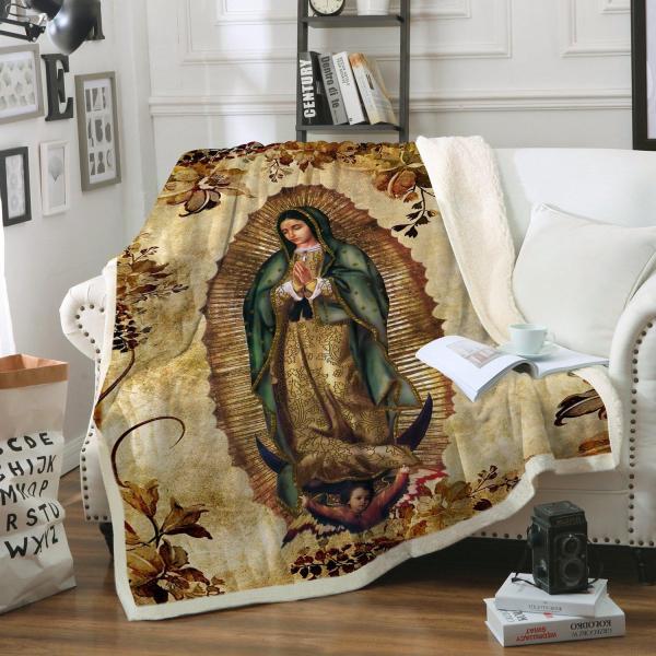 3D All Over Printed Our Lady Of Guadalupe Blanket For Chritians