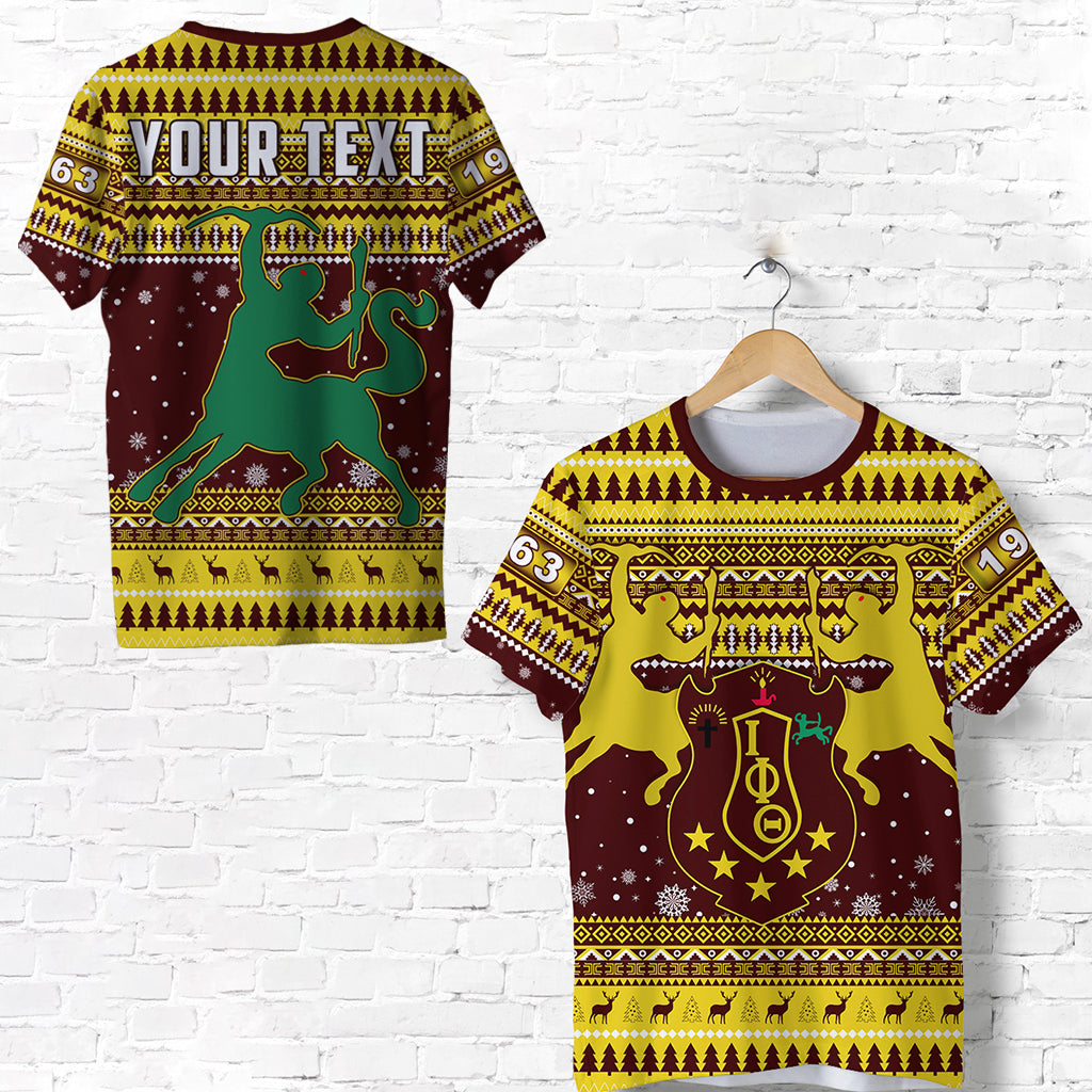 (Custom Personalised) Iota Phi Theta Christmas T Shirt African Pattern Lt13