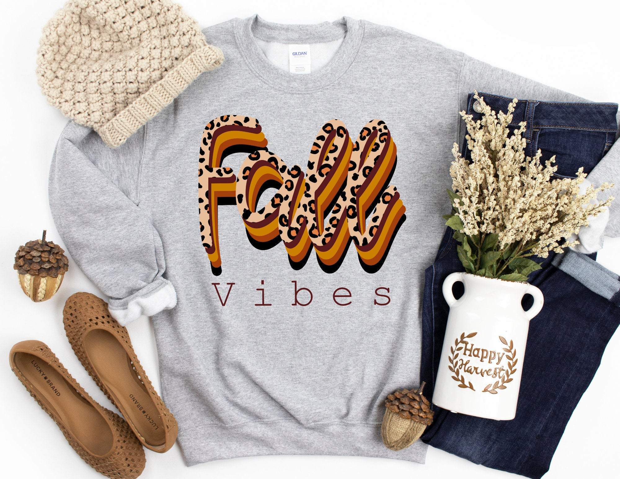 Fall Vibes Sweatshirt Fall Leopard Sweatshirt Pumpkin Sweatshirt Fall Time Sweatshirt Fall Shirt Autumn Sweatshirt T-Shirt Hoodie All Color Size S-5Xl