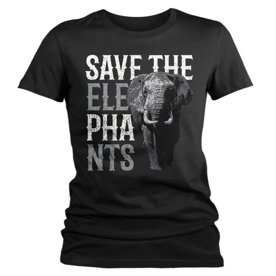 Women’s Elephant T Shirt Save The Elephants Shirt Pachyderm Shirts Grunge Elephant TShirt Hipster Shirts