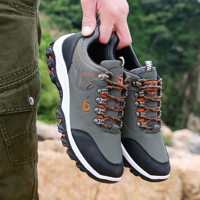 Leather Outdoor Hiking Sneakers Male Shoes Adult Non-Slip Casual Military Army Shoes