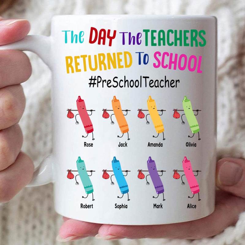 Personalized The Day The Teachers Returned To School Mug, Custom Teacher Squad Back To School Mug