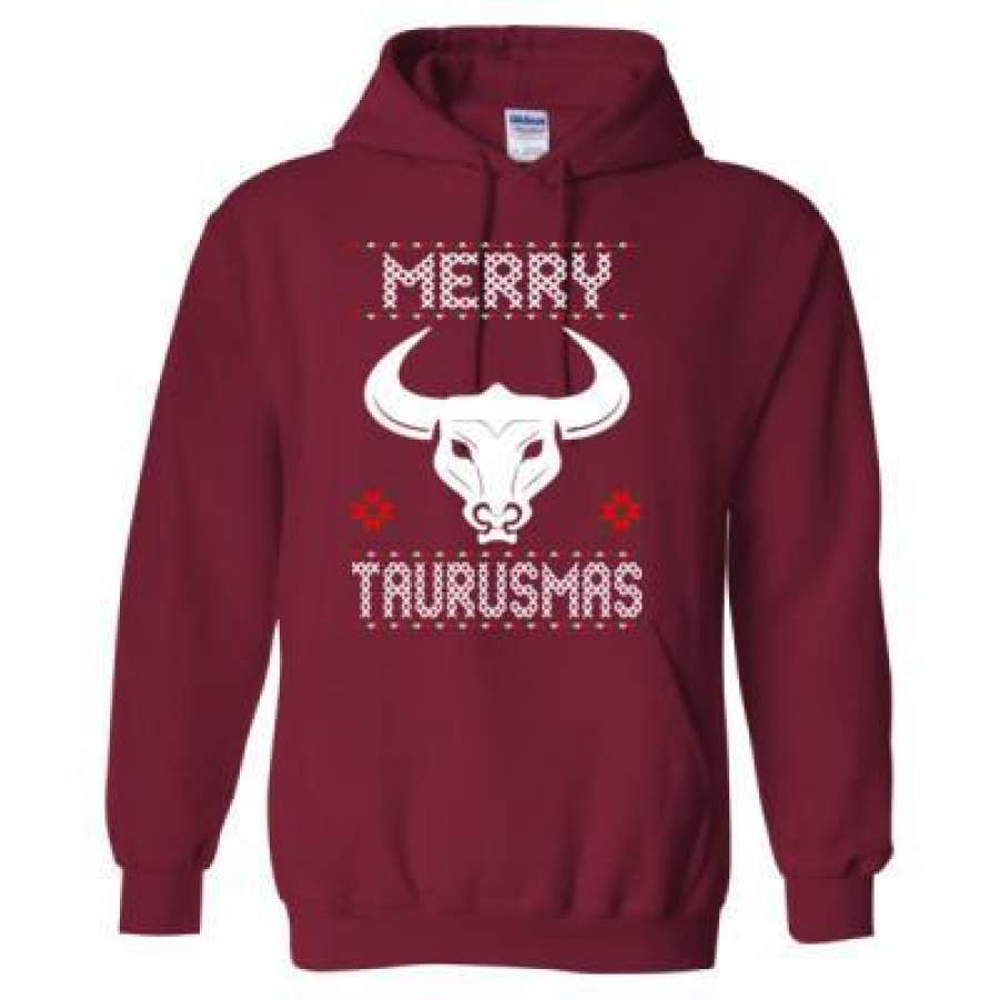 AGR Merry Taurusmas Ugly Christmas Sweater – Heavy Blend™ Hooded Sweatshirt