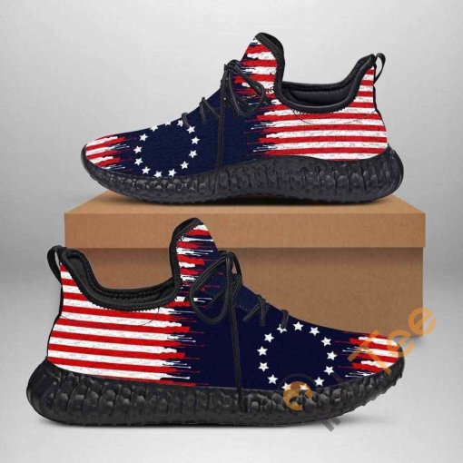 Betsy Ross Flag Custom Shoes Personalized Name Yeezy Sneakers