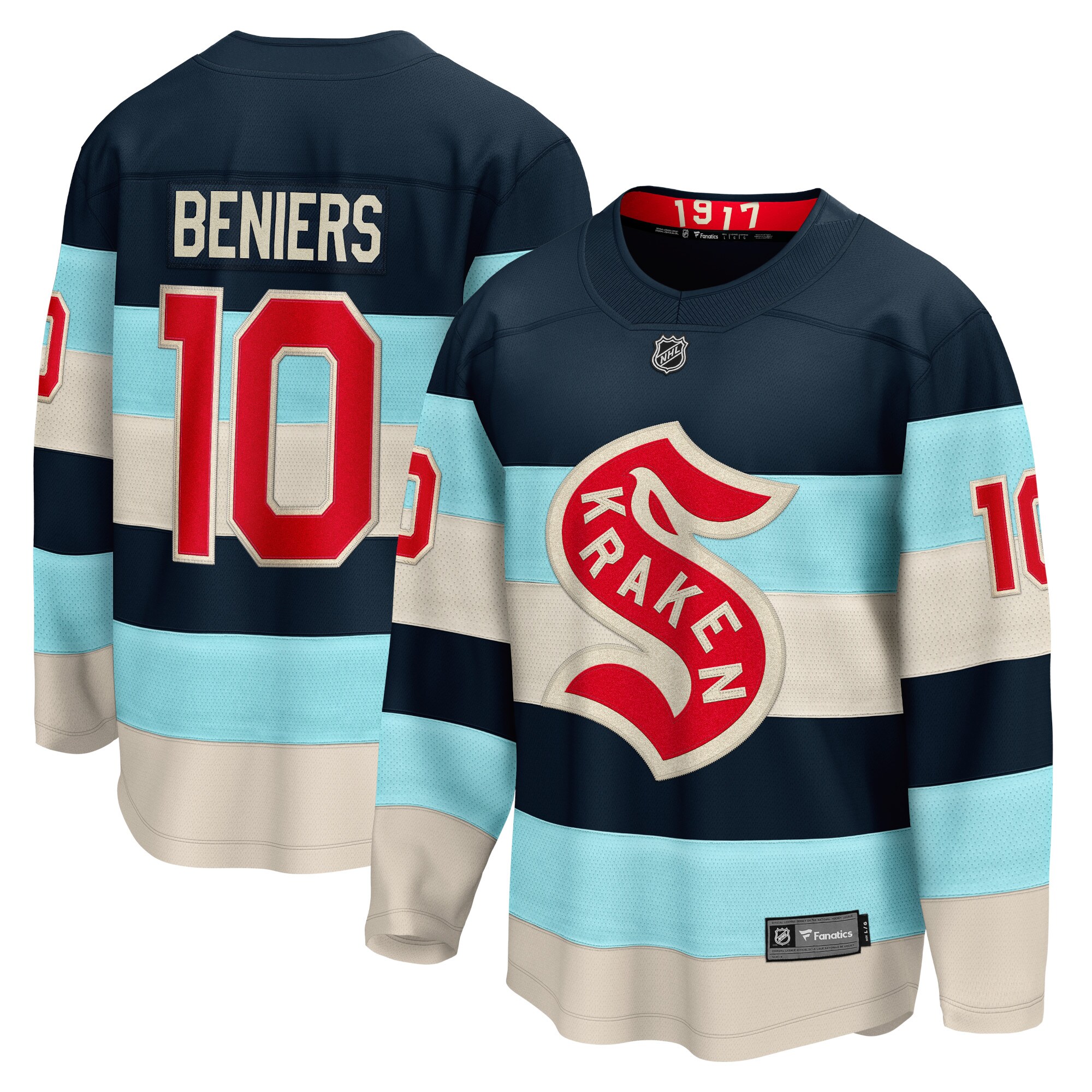 Men's Seattle Kraken Matty Beniers Deep Sea Blue 2024 NHL Winter Classic Breakaway Player Jersey