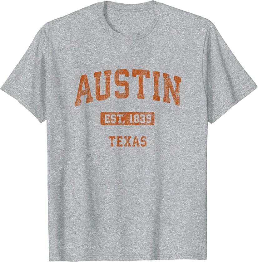 Austin Texas TX Vintage Athletic Sports Design T-Shirt