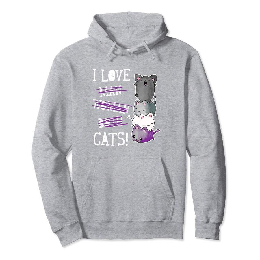 Asexual Pride Flag Kawaii Kittens Cat Anime Hoodie